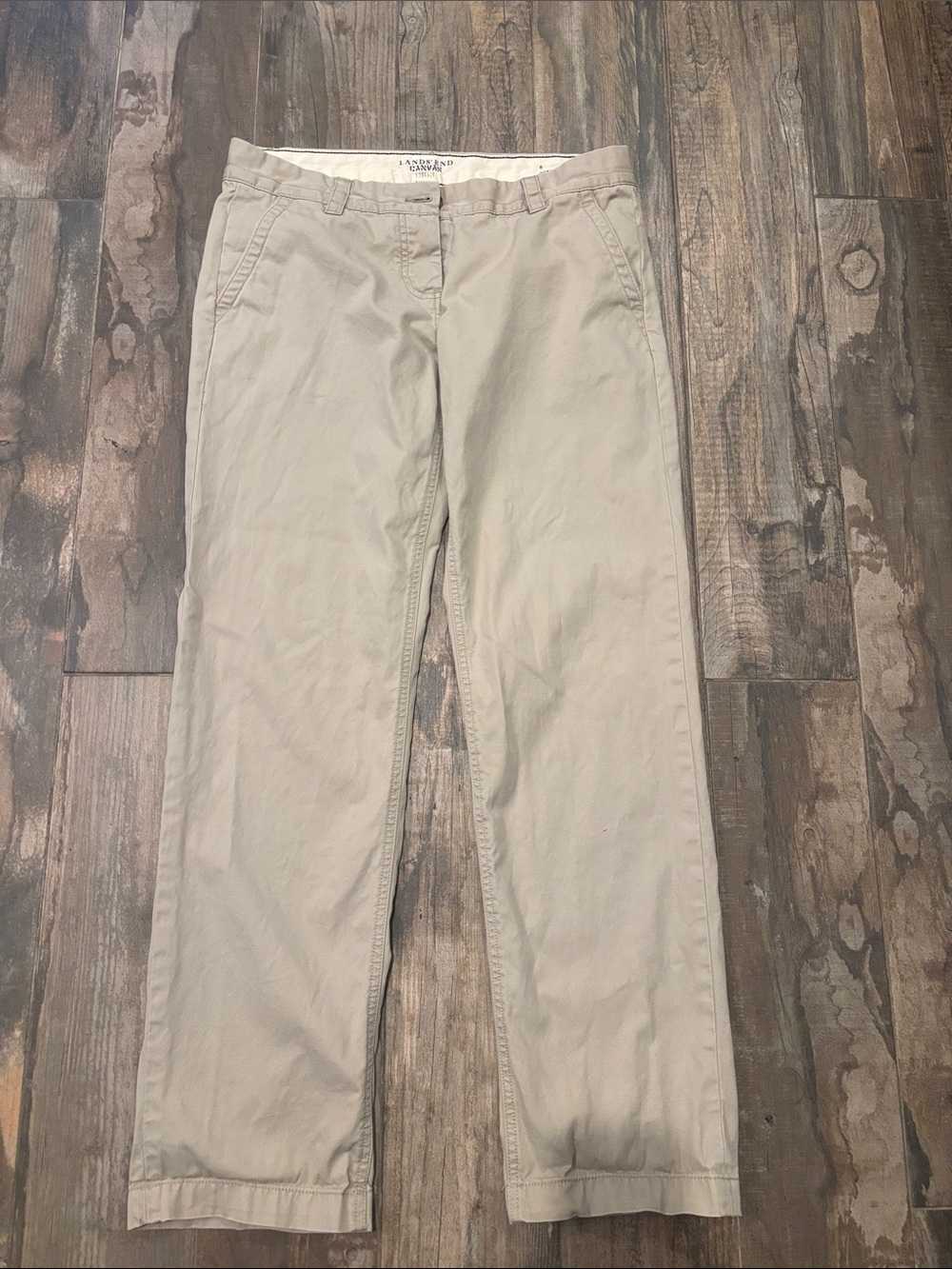 Lands' End Canvas Collection Straight-Leg Low Rise Boyfriend Fit Chinos